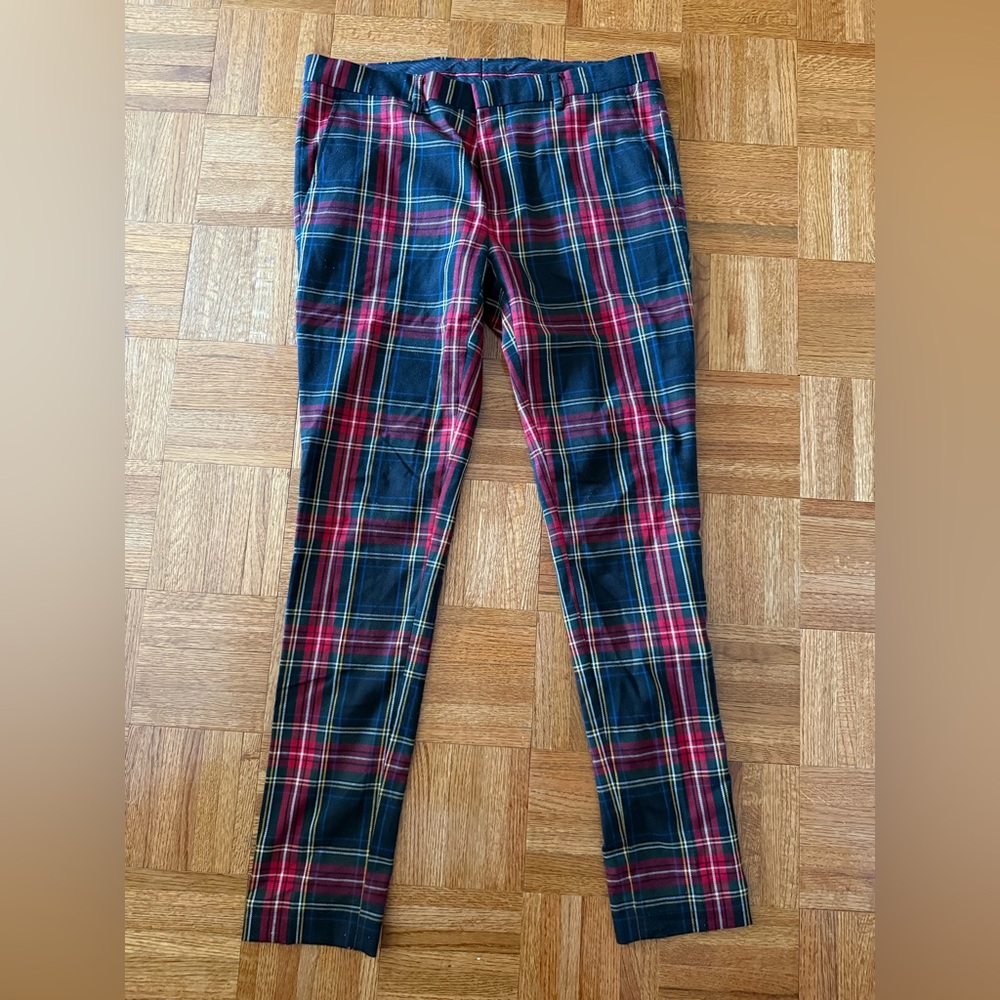 Men’s skinny Plaid Trousers